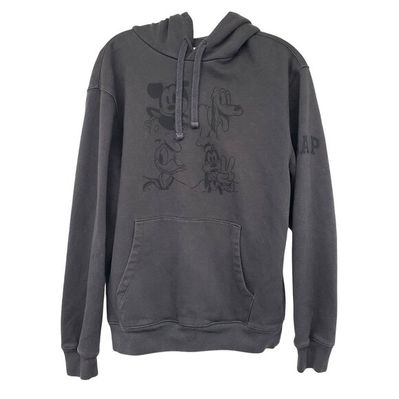 Gap x Disney Gray Hoodie Mickey Donald Pluto Goofy Graphic Sweatshirt S - Picture 1 of 9
